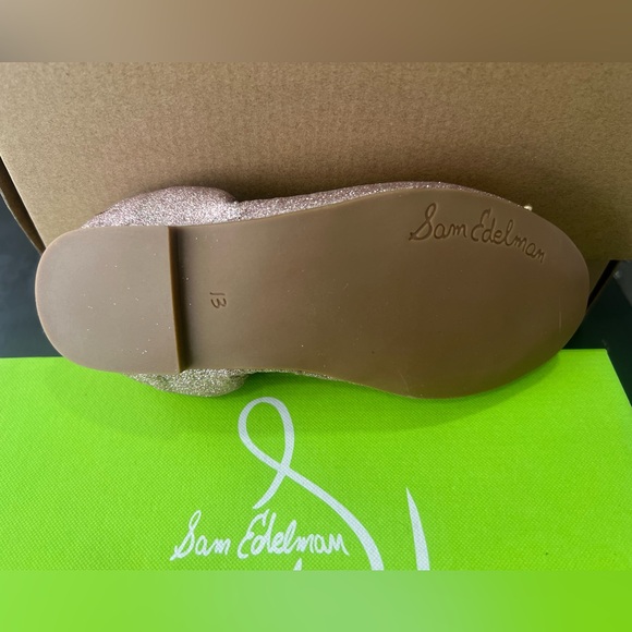 Sam Edelman Rose Gold Glitter Kids' Felicia Flex Ballet Flat - Picture 6 of 6